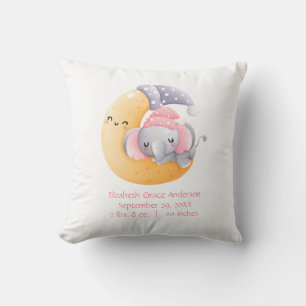 Persoonlijke Slapende Olifant Maan Roze Meisje Bab Kussen