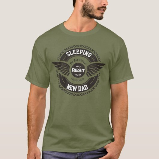 Persoonlijke SLEEPING Nieuwe vader T-shirt (Voorkant)