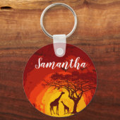 Persoonlijke Sleutelhanger African Safari Giraffe  (Voorkant)