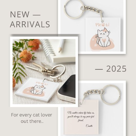 Persoonlijke sleutelhanger met bericht voor katten