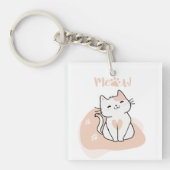 Persoonlijke sleutelhanger met bericht voor katten (Voorkant)