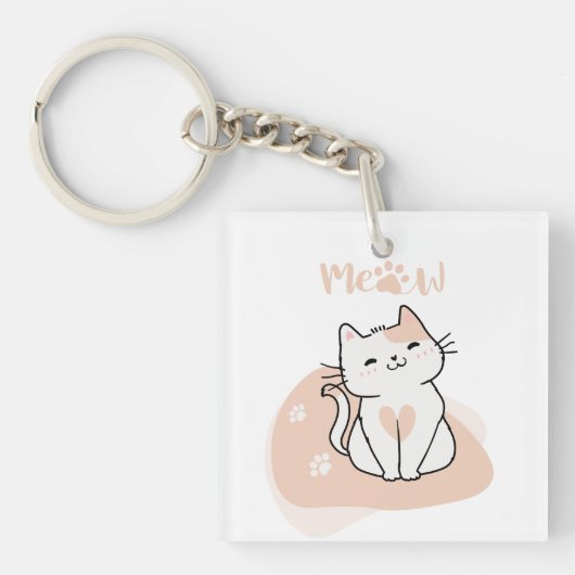 Persoonlijke sleutelhanger met bericht voor katten (Voorkant)