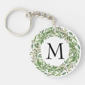 Persoonlijke sleutelhanger met monogram en krans (Voorkant)