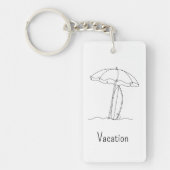 Persoonlijke Sleutelhanger met Strand Lijn Kunst (Voorkant)
