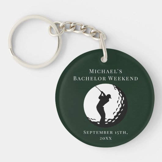 Persoonlijke Sleutelhanger | Ongehuwde Golf Weeken (Voorkant)