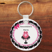 Persoonlijke Sleutelhanger van leopard Bling Cupca (Voorkant)