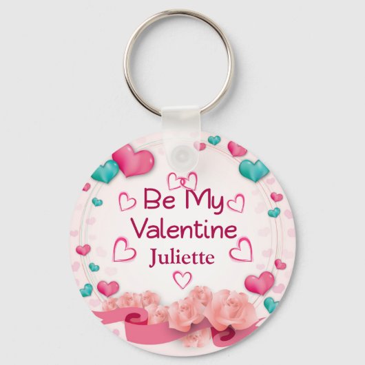 Persoonlijke Sleutelhanger 'Wees Mijn Valentijn' (Voorkant)