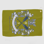 Persoonlijke Smith Invitational Crest & Oars Olijf Golfhanddoek (Horizontaal)