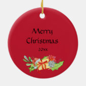 Persoonlijke sneeuwbol foto keramisch ornament (Achterkant)