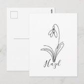 Persoonlijke sneeuwklokje Geboortebloem Januari Briefkaart (Voorkant / Achterkant)
