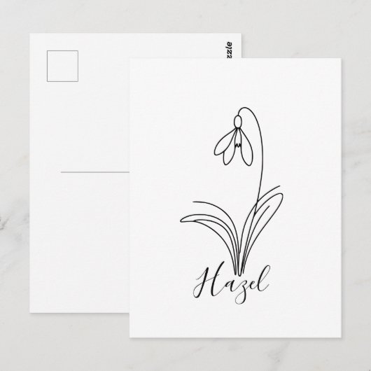 Persoonlijke sneeuwklokje Geboortebloem Januari Briefkaart (Voorkant / Achterkant)