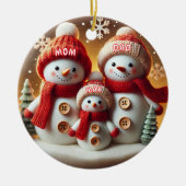 Persoonlijke Sneeuwman Familie Ornament (Voorkant)