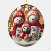 Persoonlijke Sneeuwman Familie Ornament (Links)