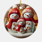Persoonlijke Sneeuwman Familie Ornament (Achterkant)