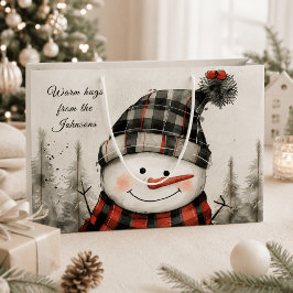Persoonlijke Sneeuwman Winterknuffel Familienaam Groot Cadeauzakje