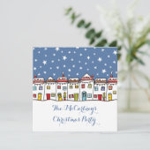 Persoonlijke Sneeuwscène Kerstfeest Uitnodiging (Staand voorkant)