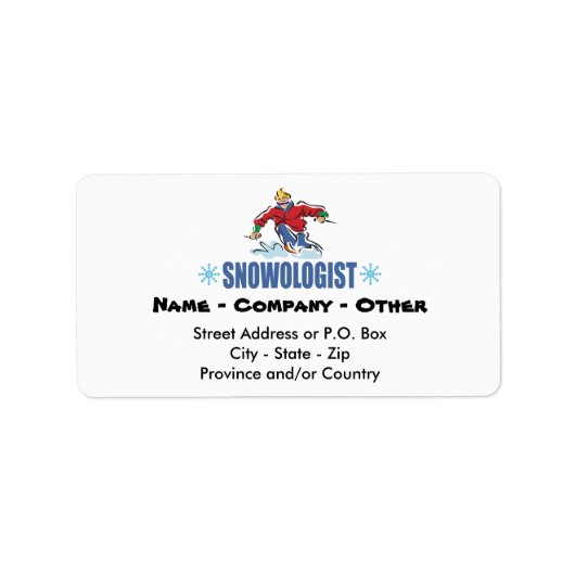 Persoonlijke sneeuwskising etiket (Voorkant)