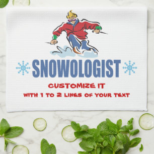 Persoonlijke sneeuwskising theedoek