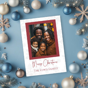 Persoonlijke Sneeuwvlok Familie Foto Kerstkaart