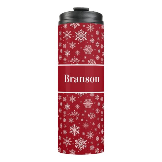 Persoonlijke Sneeuwvlok Thermische Tumbler Thermosbeker (Voorkant)