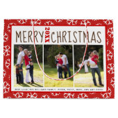 Persoonlijke sneeuwvlokfoto voor fijne kerst groot cadeauzakje (Voorkant)