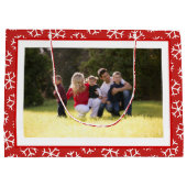 Persoonlijke sneeuwvlokfoto voor fijne kerst groot cadeauzakje (Achterkant)