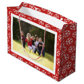 Persoonlijke sneeuwvlokfoto voor fijne kerst groot cadeauzakje (Achterkant Gekanteld)