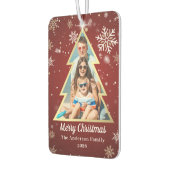 Persoonlijke sneeuwvlokken Merry-kerstboom Foto Luchtverfrisser (Links)