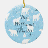 Persoonlijke Sneeuwvlokken van IJsberen Kerstmis Keramisch Ornament (Voorkant)