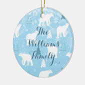 Persoonlijke Sneeuwvlokken van IJsberen Kerstmis Keramisch Ornament (Links)