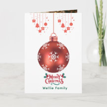 Persoonlijke Sneeuwvlokker Ornament Kerstkaart