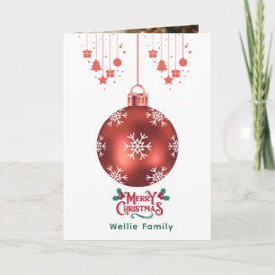 Persoonlijke Sneeuwvlokker Ornament Kerstkaart Kaart