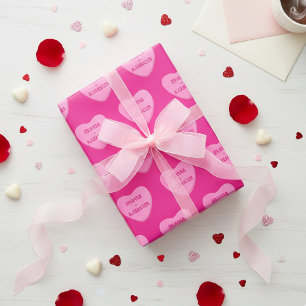 Persoonlijke Snoephartjes Retro Twee Namen Heet Ro Cadeaupapier