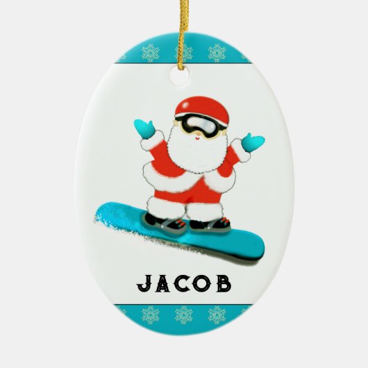 Persoonlijke Snowboarder Inzamelbaar Keramisch Ornament (Voorkant)