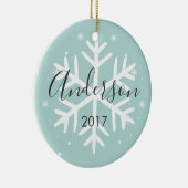 Persoonlijke Snowflake-foto kerstversiering Keramisch Ornament (Rechts)