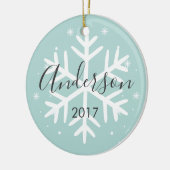 Persoonlijke Snowflake-foto kerstversiering Keramisch Ornament (Links)