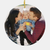 Persoonlijke Snowflake-foto kerstversiering Keramisch Ornament (Achterkant)