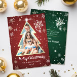 Persoonlijke Snowflakes Gold-kerstboom Foto Feestdagenkaart<br><div class="desc">Speciaal Snowflakes Gold kerstboom Fotovakantie-Kaart</div>