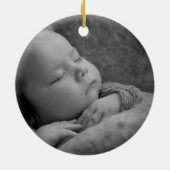 Persoonlijke Snowman Baby's eerste kerstversiering Keramisch Ornament (Achterkant)