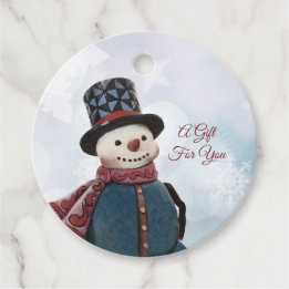 Persoonlijke Snowman Favor Tags Bedankjes Labels