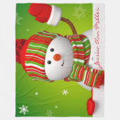 Persoonlijke Snowman Fleece Deken (Voorkant)
