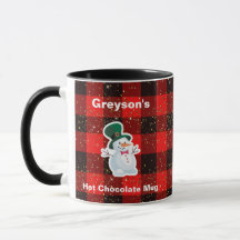 Persoonlijke Snowman Hot Chocolate Mok van het Kin