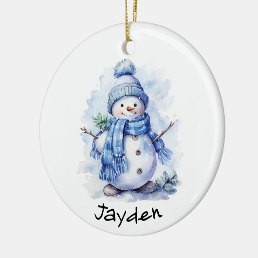 Persoonlijke Snowman Keramisch Ornament (Links)