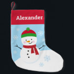 Persoonlijke Snowman-kerstinslag voor kinderen Kleine Kerstsok<br><div class="desc">Pas deze schattige snowman kerstkous aan met de naam van een kind.</div>