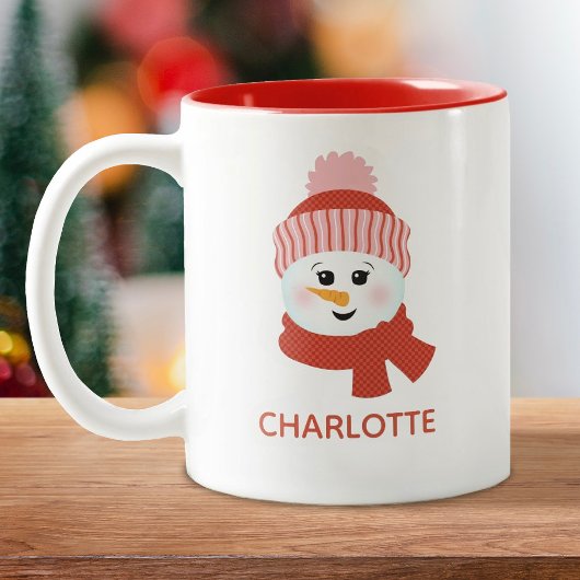 Persoonlijke Snowman Two-Tone Coffee-Mok Tweekleurige Koffiemok