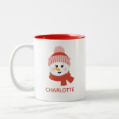 Persoonlijke Snowman Two-Tone Coffee-Mok Tweekleurige Koffiemok (Links)