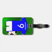 Persoonlijke Soccer Jersey Blue en White Bagagelabel (Achterkant horizontaal)