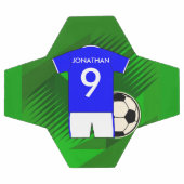 Persoonlijke Soccer Jersey Blue en White Voetbal (Enkel)