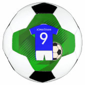 Persoonlijke Soccer Jersey Blue en White Voetbal (Voorkant)