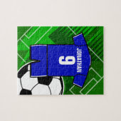 Persoonlijke Soccer Jersey Blue met White Legpuzzel (Horizontaal)